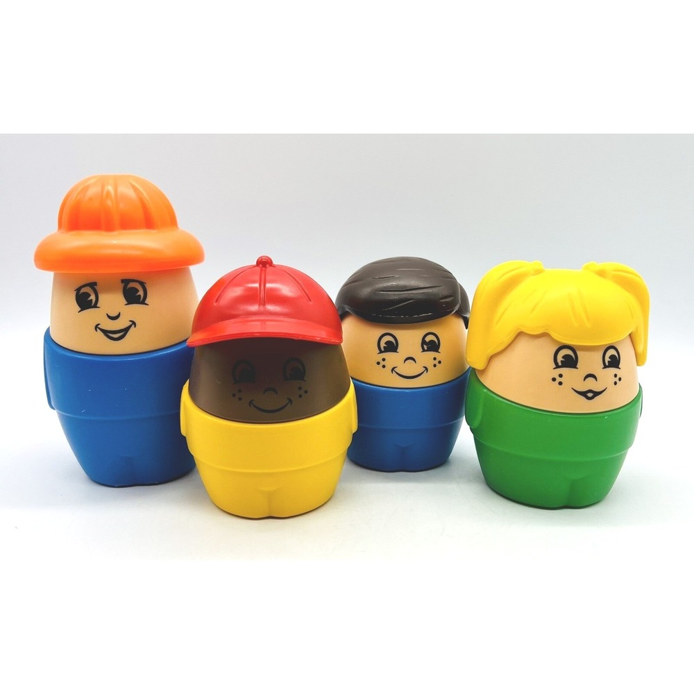 Step 2 Chunky People Construction Worker African American Boy Blond Girl Lot 4